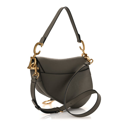 Christian Dior Grained Calfskin Saddle Bag With Strap Clay Green 3 of 10