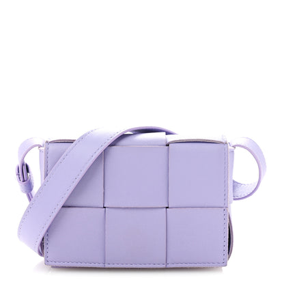 Bottega Veneta Lambskin Intreccio Candy Cassette Crossbody Bag Wisteria 1 of 11