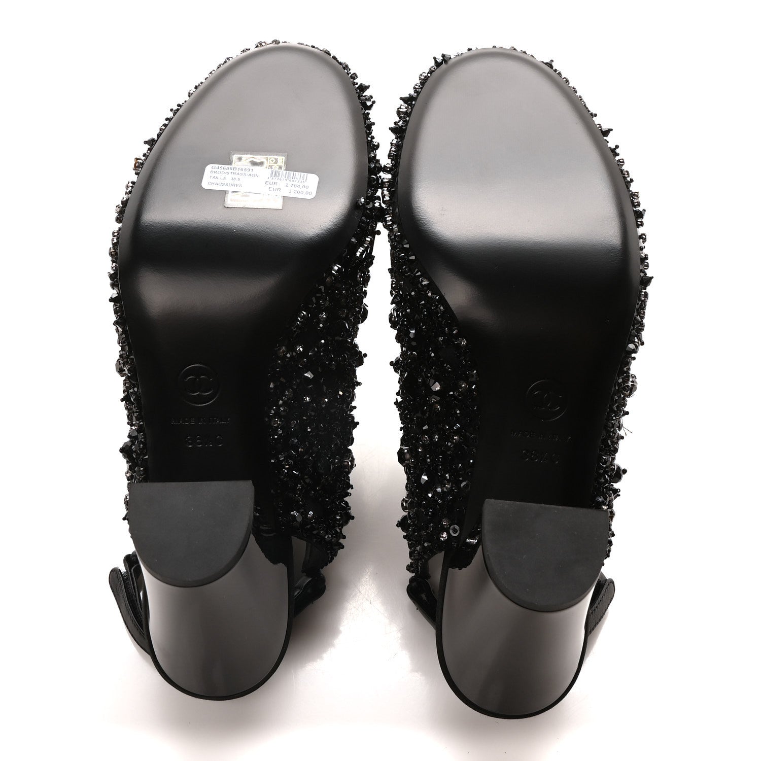 Chanel Grosgrain Beaded Bow Slingback Boots 38.5 Black 6 of 8