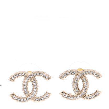 Chanel Crystal CC Earrings Gold 1 of 5