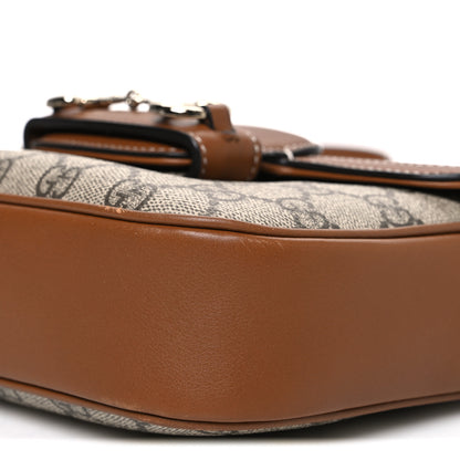 Gucci GG Supreme Monogram Horsebit 1955 Soft Small Shoulder Bag Beige Brown Sugar 10 of 11