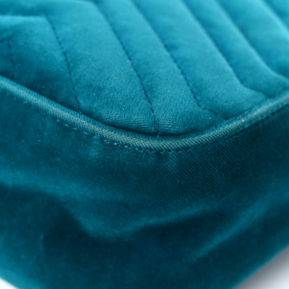 Gucci Velvet Matelasse Small GG Marmont Shoulder Bag Pavone Cyan 11 of 28