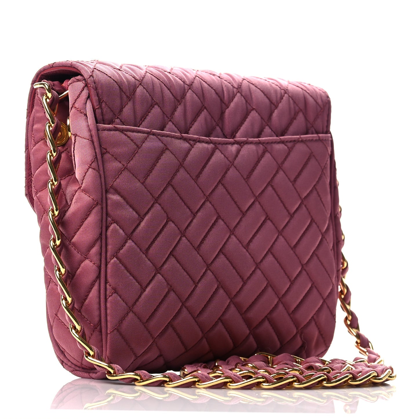 Nylon Tessuto Impunture Quilted Flap Pink