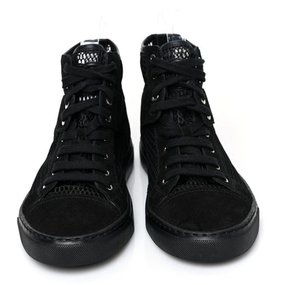Chanel Mesh Suede High Top Sneakers 37 Black 2 of 7