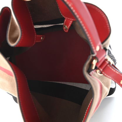 Burberry Canvas Mega Check Medium Ashby Hobo Cadmium Red 5 of 12