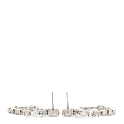 Chanel Crystal Starfall Drop Long CC Earrings Silver 3 of 7