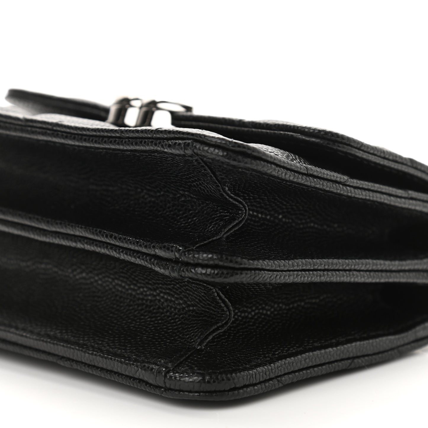 Caviar Quilted Pick Me Up Clutch With Chain Black