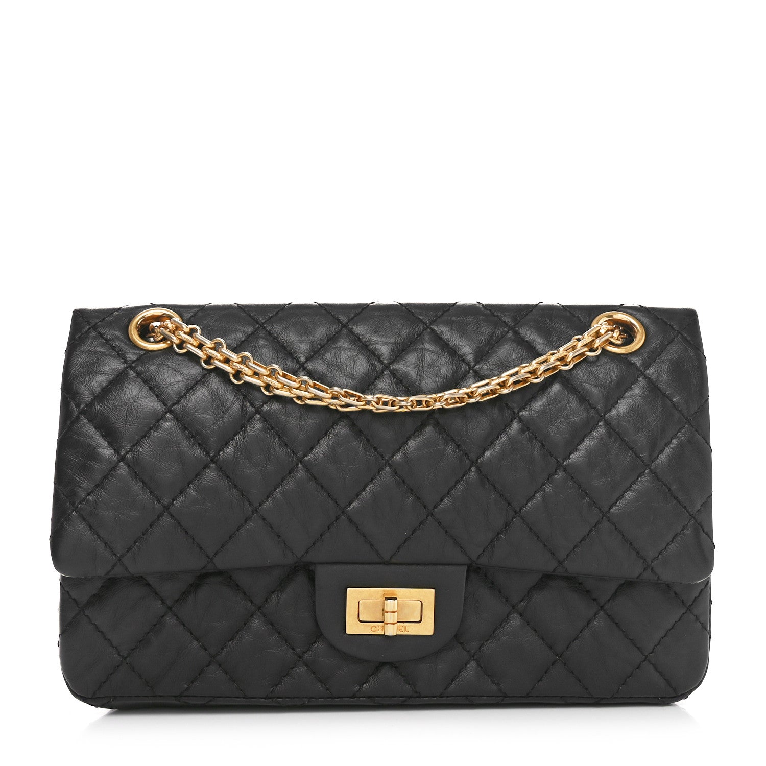 Chanel Aged Calfskin Quilted 2.55 Reissue 225 Flap Black 1 of 10