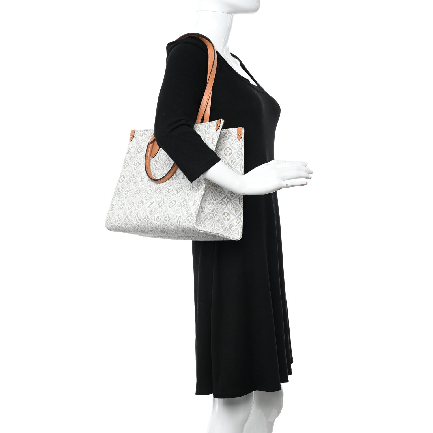 Louis Vuitton Jacquard Since 1854 Onthego MM Creme 2 of 9