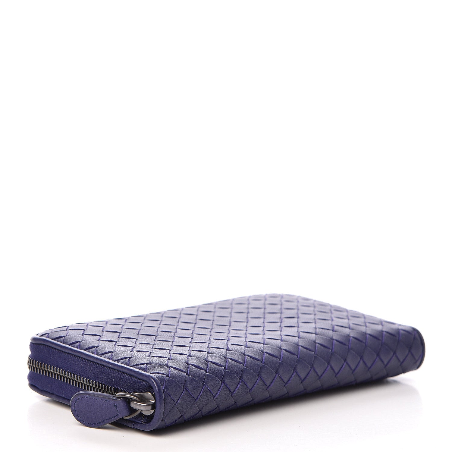 Bottega Veneta Nappa Intrecciato Zip Around Wallet Atlantic 4 of 8