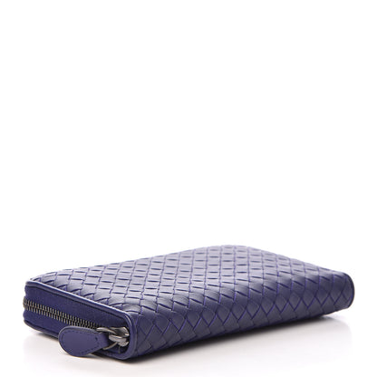 Bottega Veneta Nappa Intrecciato Zip Around Wallet Atlantic 4 of 8