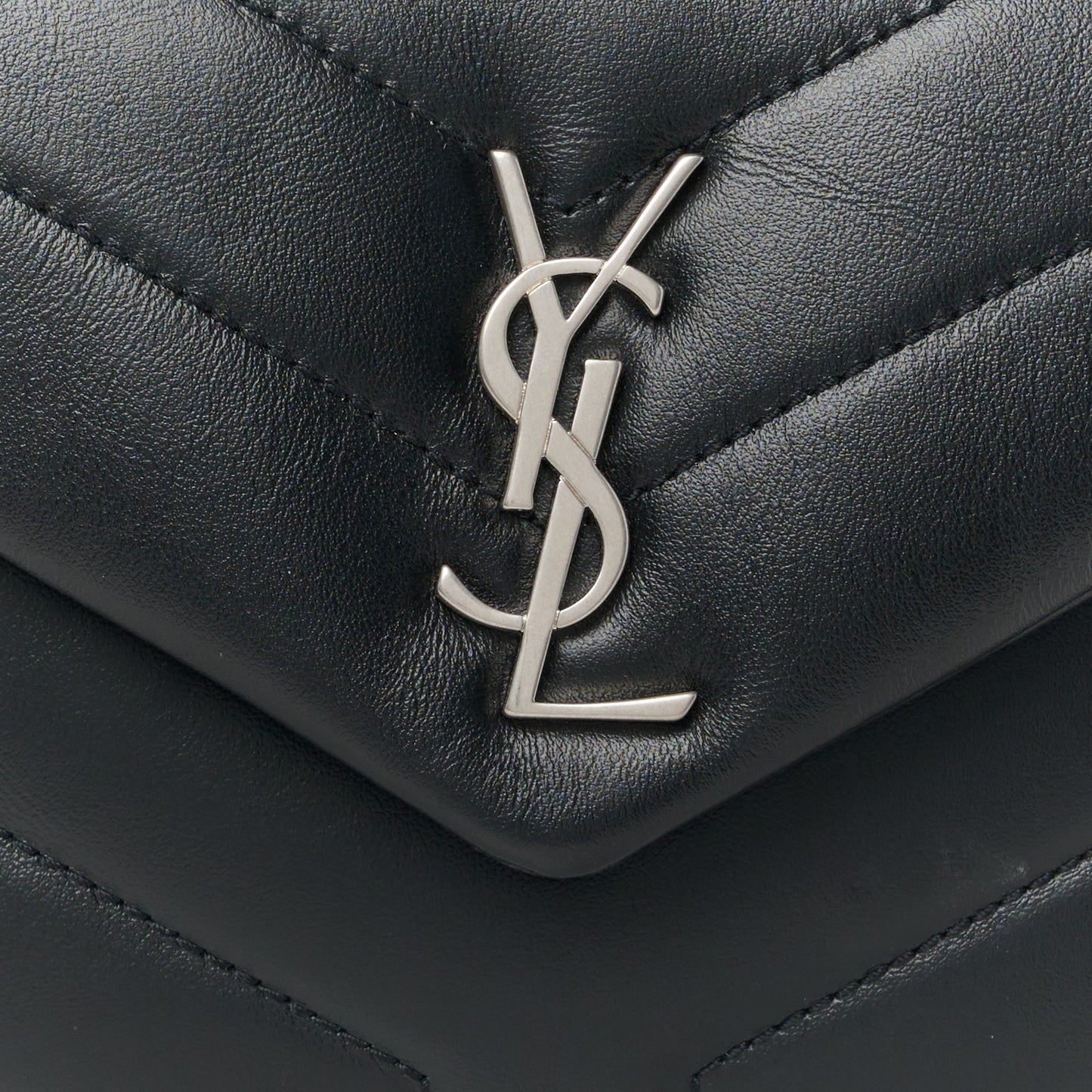 Calfskin Y Quilted Monogram Toy Loulou Crossbody Bag Black