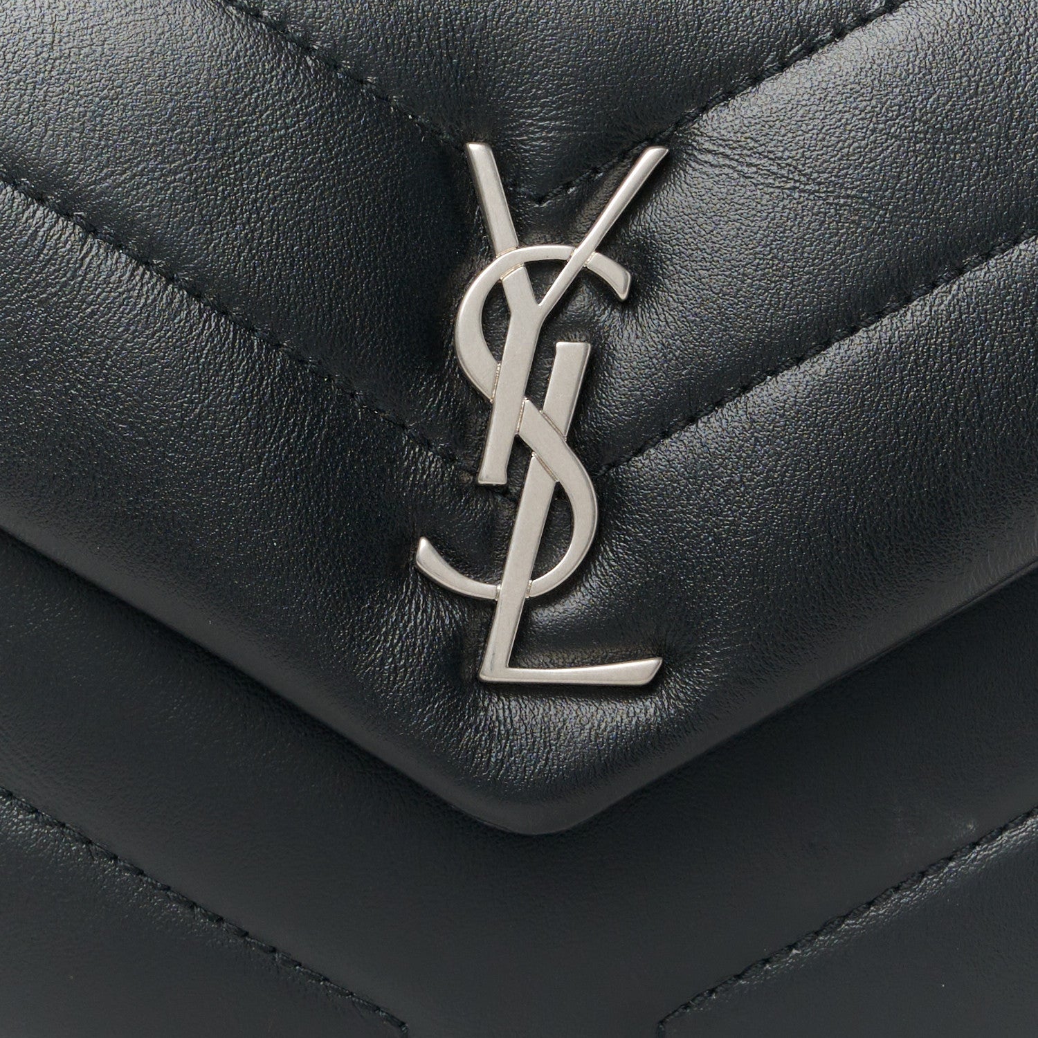 Saint Laurent Calfskin Y Quilted Monogram Toy Loulou Crossbody Bag Black 9 of 11