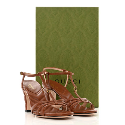 Gucci Nappa Matelasse T-Strap 40mm Sandals 38 Brown Papaya 8 of 8