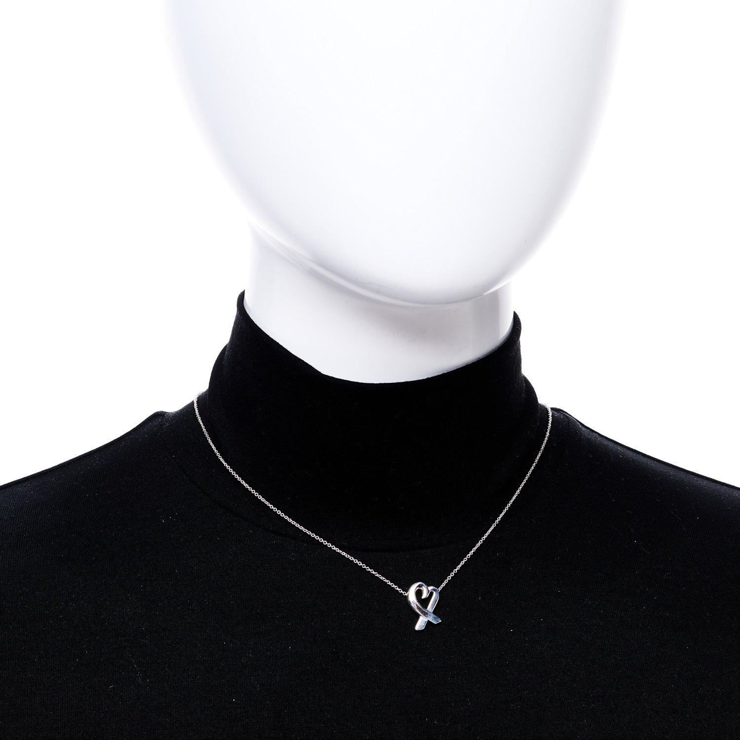 Tiffany Sterling Silver Paloma Picasso Loving Heart Pendant Necklace 2 of 5