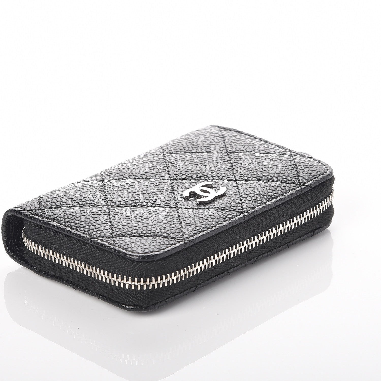 Chanel Caviar Quilted Zip Coin Purse Black 4 of 7