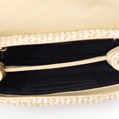 Saint Laurent Raffia Monogram Toy Loulou Chain Satchel Naturale 5 of 15