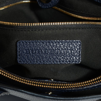Burberry Grainy Calfskin House Check Medium Banner Tote Ink Blue 6 of 11