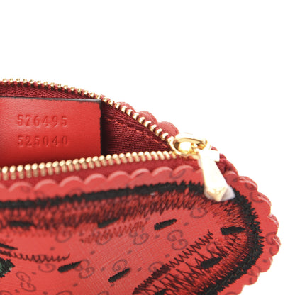 Gucci GG Supreme Monogram Embroidered Strawberry Pass Holder Crossbody Multicolor 7 of 10