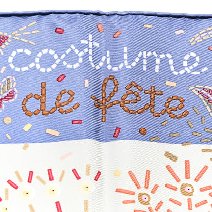 Hermes Silk Costume de Fete Scarf 90 Mauve Gris Perle Bois De Rose 5 of 6