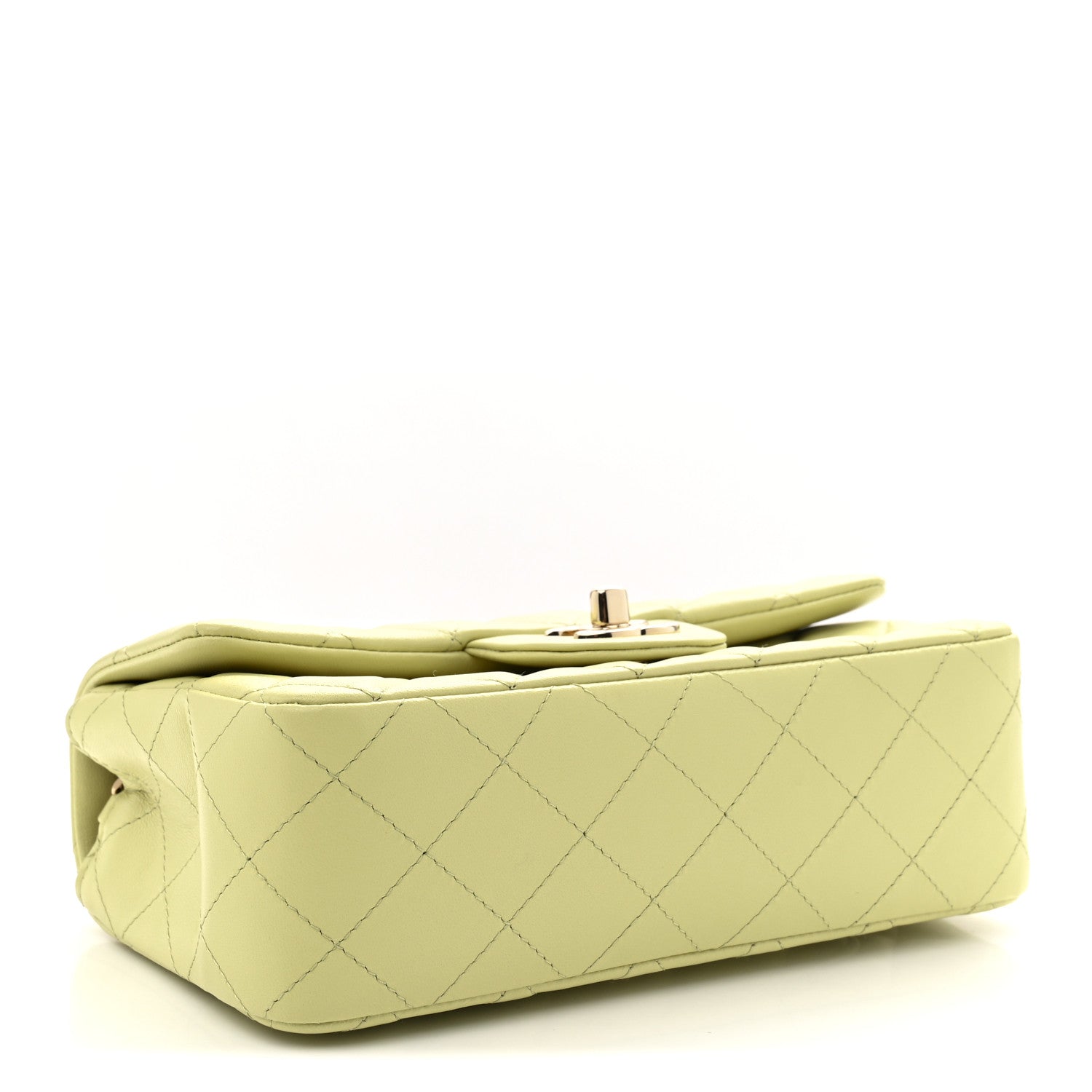 Chanel Lambskin Quilted Mini Rectangular Flap Light Green 4 of 11