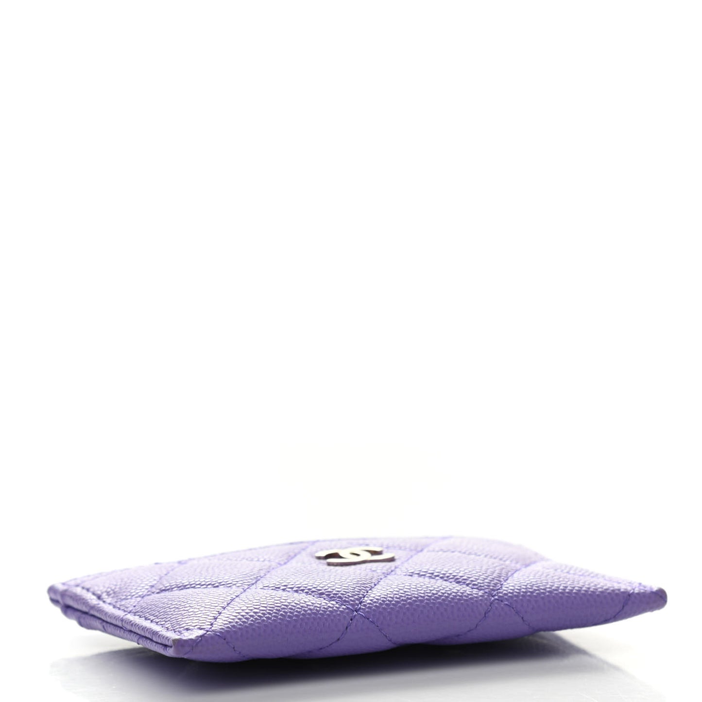 Caviar Quilted Card Holder Purple