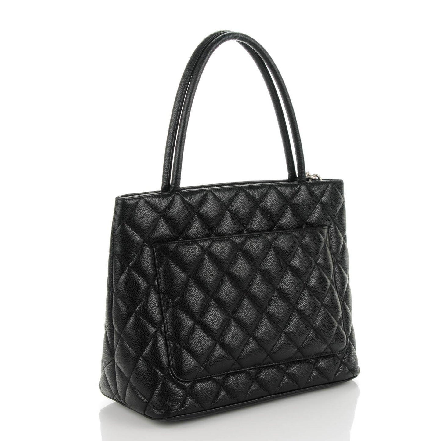 Caviar Quilted Medallion Tote Black
