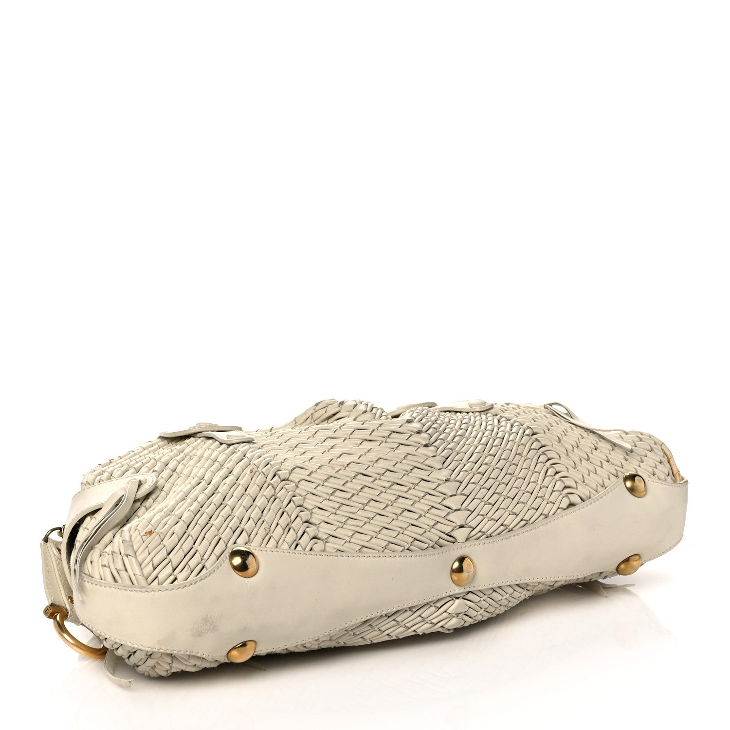 Salvatore Ferragamo Woven Calfskin Satchel White 4 of 17