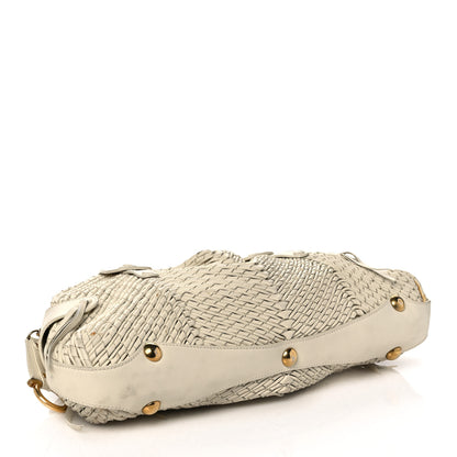Salvatore Ferragamo Woven Calfskin Satchel White 4 of 17