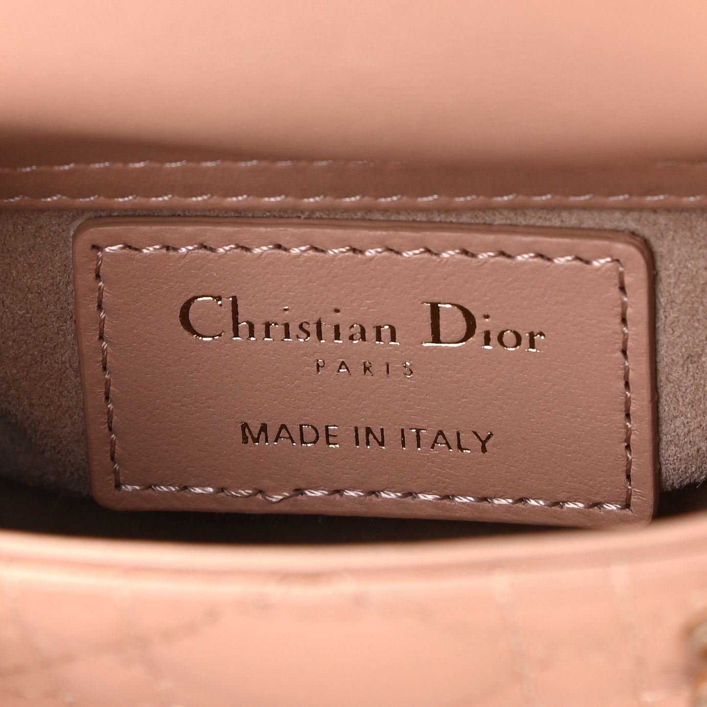 Lambskin Cannage Micro Lady Dior Rose Des Vents