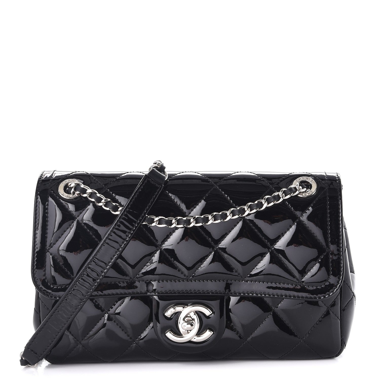 Chanel Patent Quilted Small Coco Shine Flap Black 1 of 9