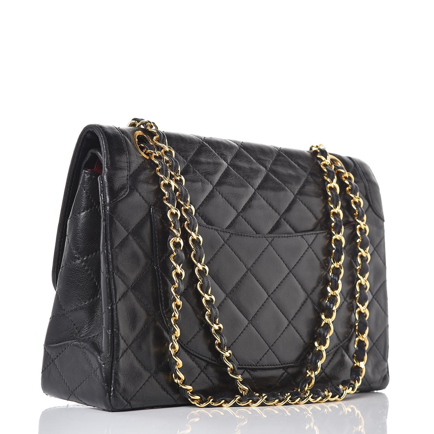 Chanel Lambskin Quilted Medium Double Flap Black 3 of 9