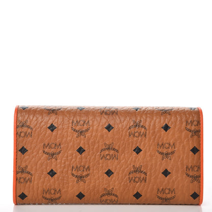 MCM Visetos Mina Long Trifold Wallet Cognac 4 of 15