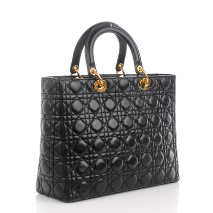 Christian Dior Lambskin Cannage Large Lady Dior Black 3 of 9