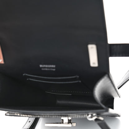 Burberry Calfskin Embossed Monogram TB Robin Bag Black 5 of 8