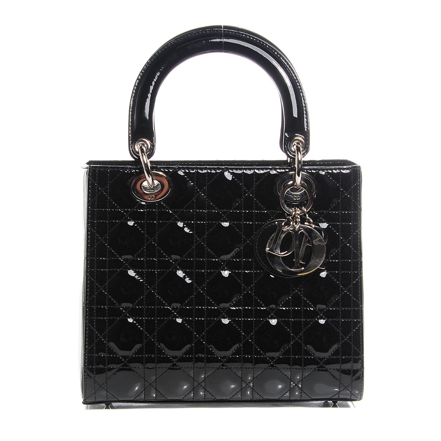 Christian Dior Patent Cannage Medium Lady Dior Black 1 of 8