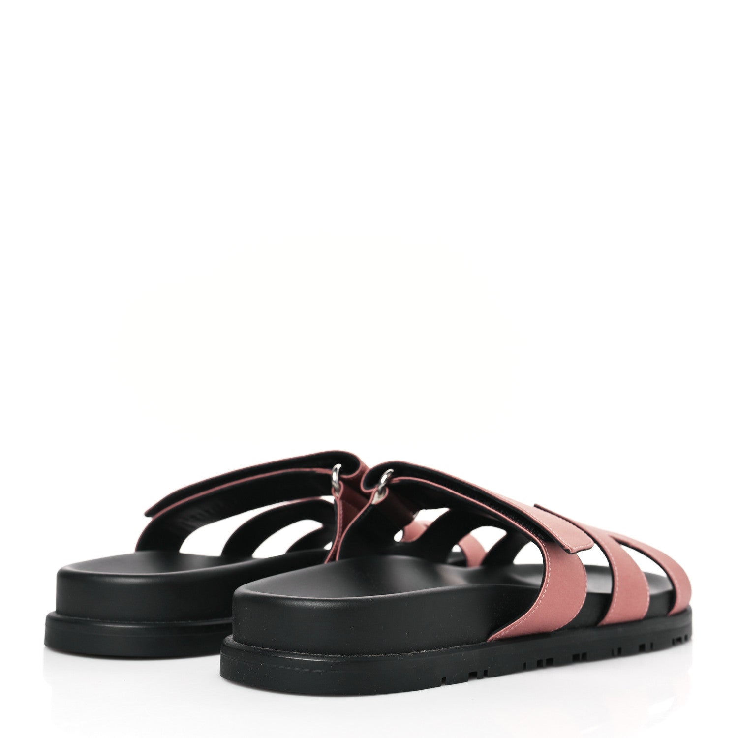 Hermes Satin Womens Chypre Sandals 38 Bois De Rose 4 of 8