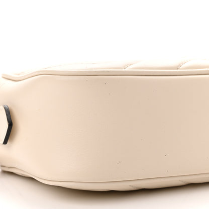 Gucci Calfskin Matelasse Mini GG Marmont Chain Shoulder Bag White 9 of 12