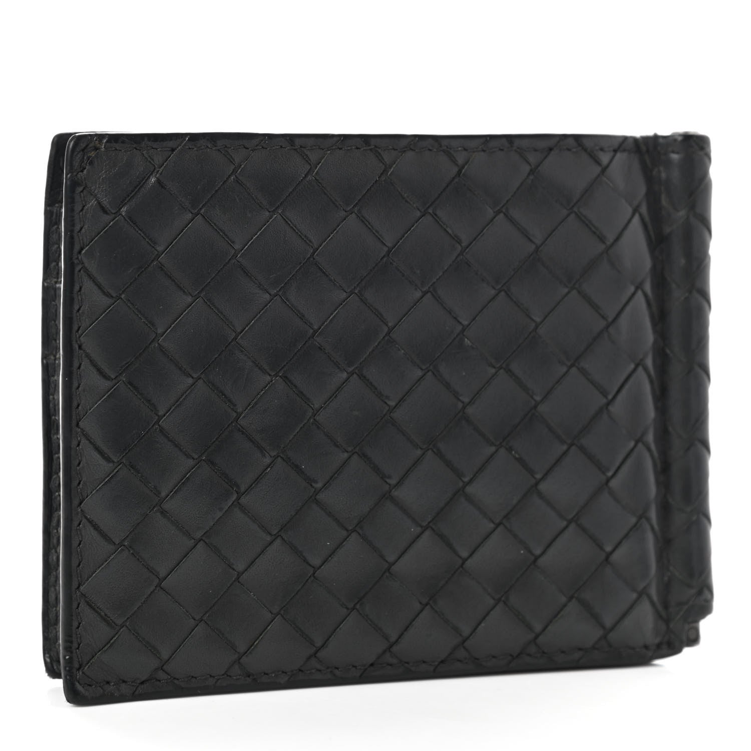 Bottega Veneta Nappa Intrecciato Bi-Fold Money Clip Wallet Black 3 of 9