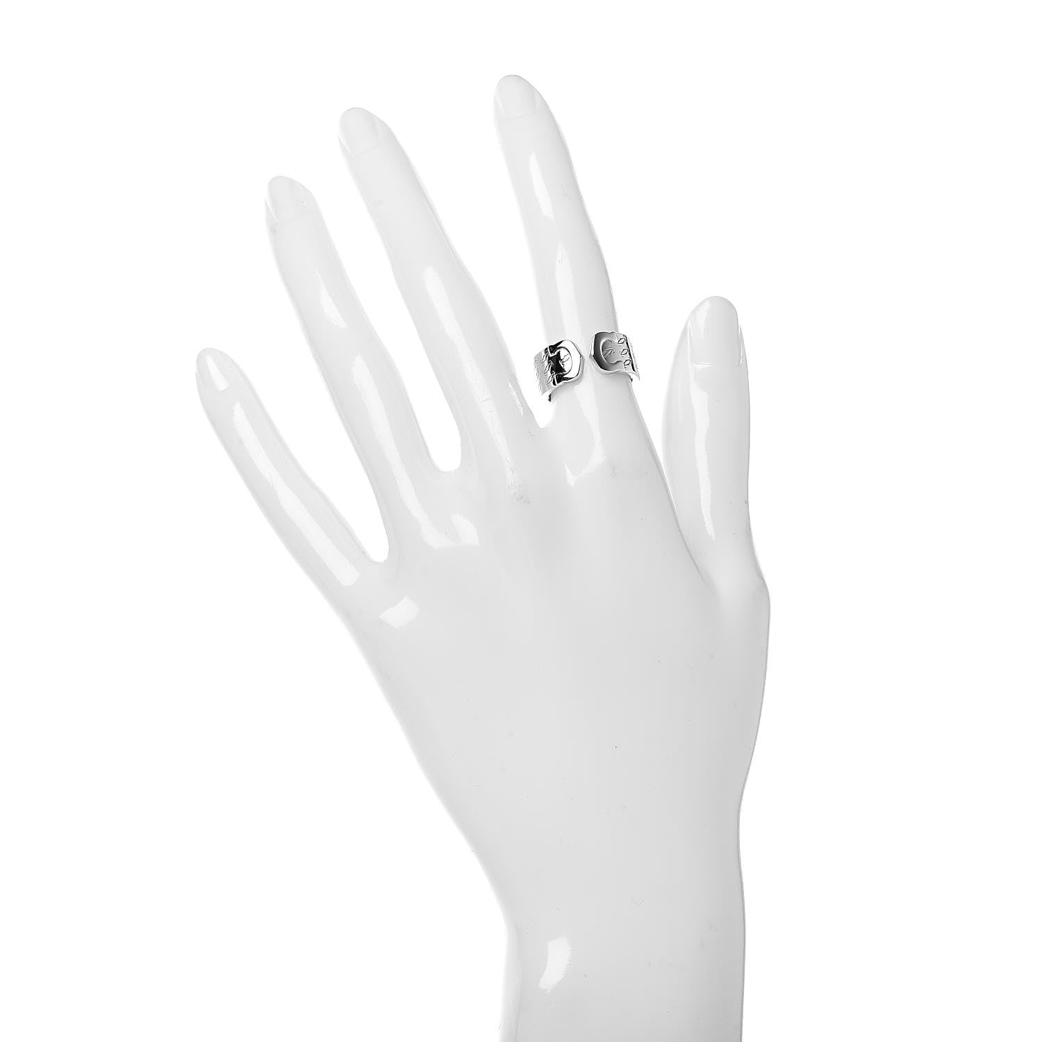 Cartier 18K White Gold C De Christmas Ring 49 5 2 of 6