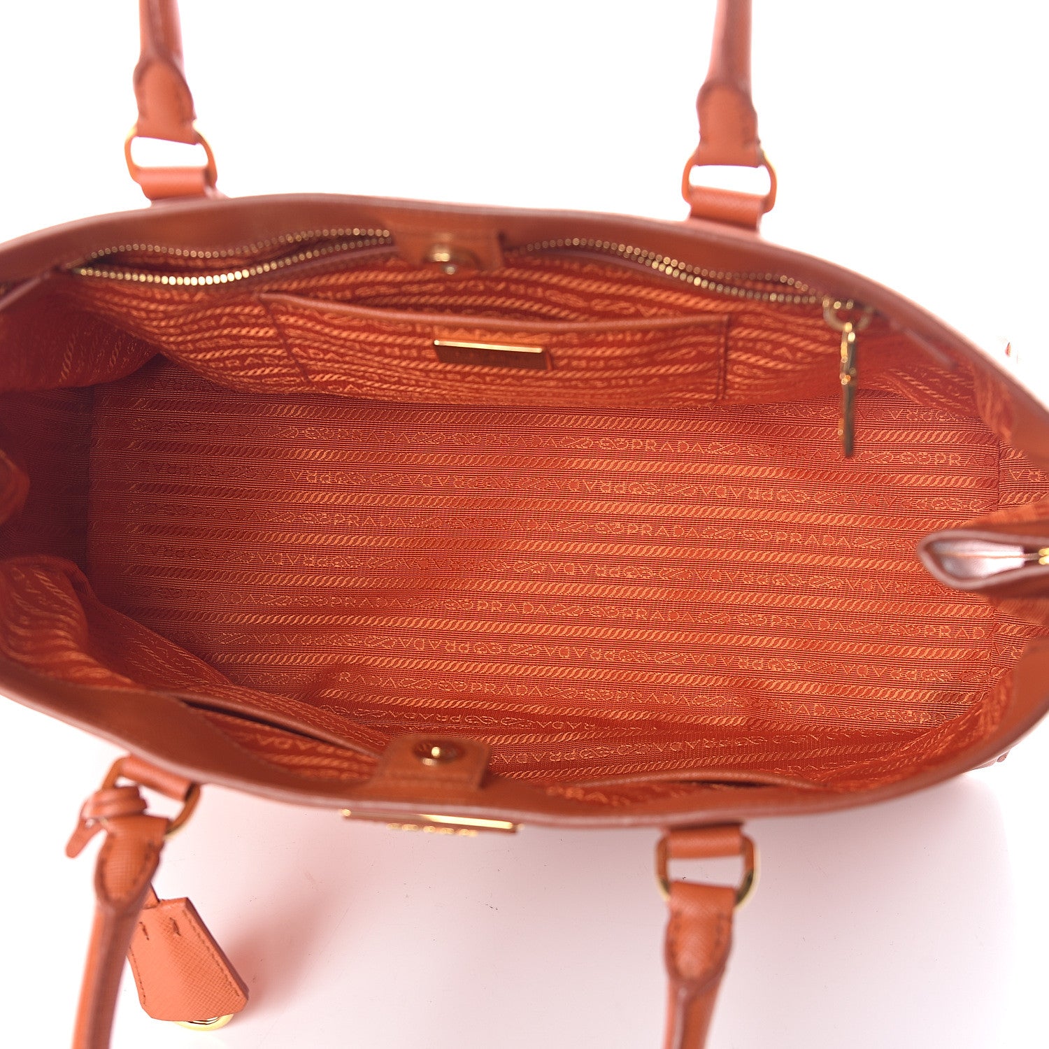 Prada Saffiano Lux Large Tote Papaya 4 of 8