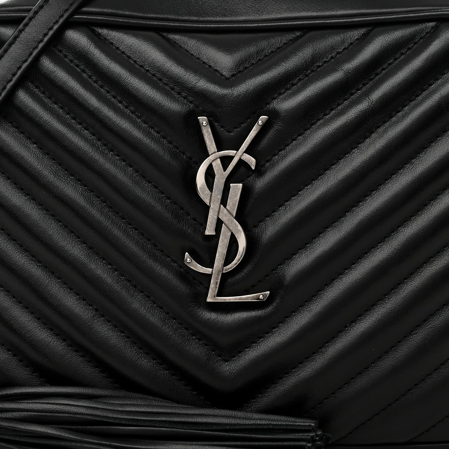 Saint Laurent Calfskin Matelasse Monogram Lou Camera Bag Black 8 of 10