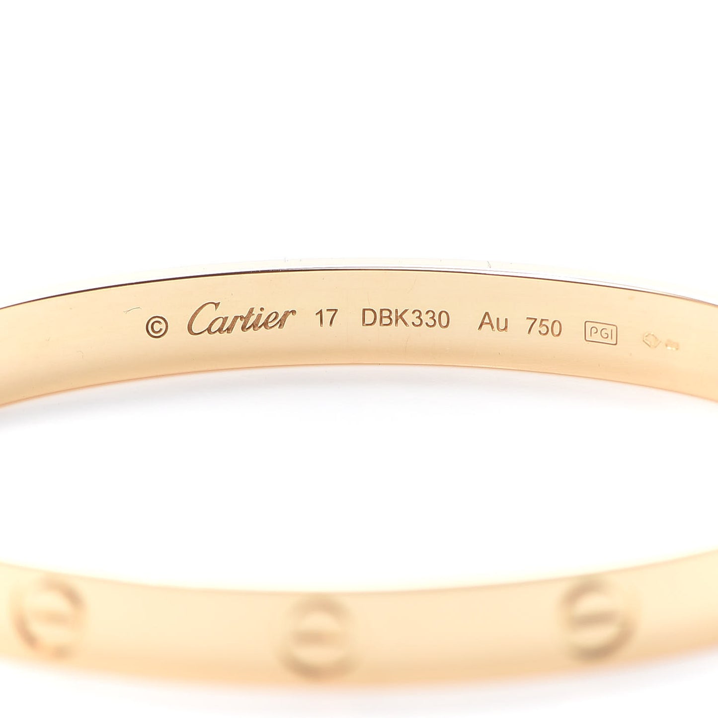18K Yellow Gold LOVE Bracelet 17