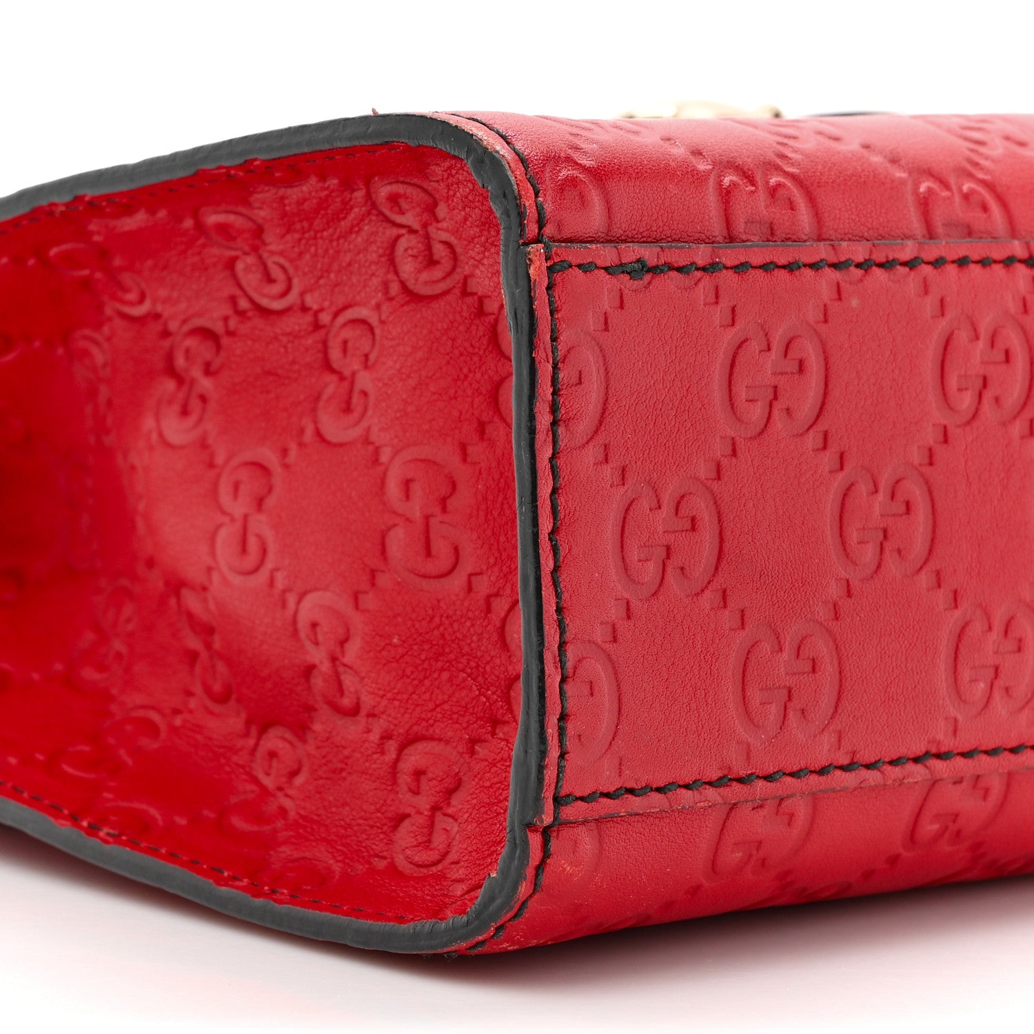 Gucci Guccissima Medium Emily Chain Shoulder Bag Red 10 of 17