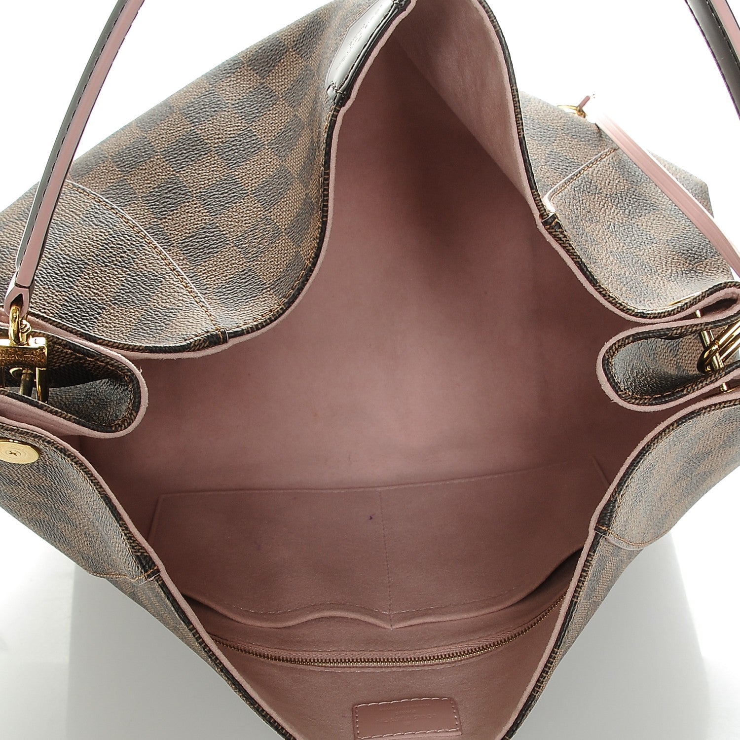 Louis Vuitton Damier Ebene Caissa Hobo Rose Ballerine 5 of 6