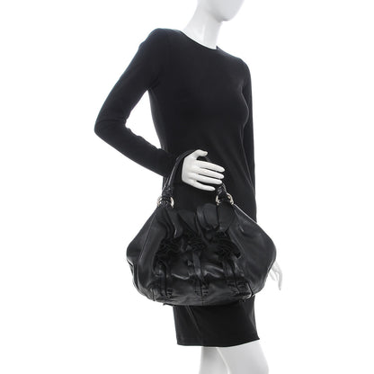 Prada Nappa Ruffle Bag Black 2 of 9