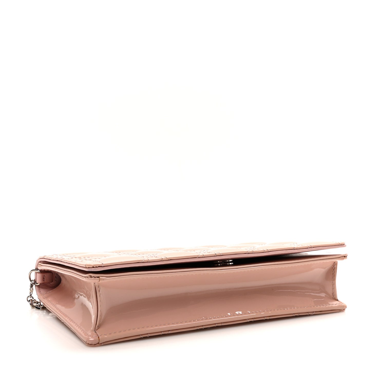 Patent Cannage Lady Dior Chain Wallet Rose Clair