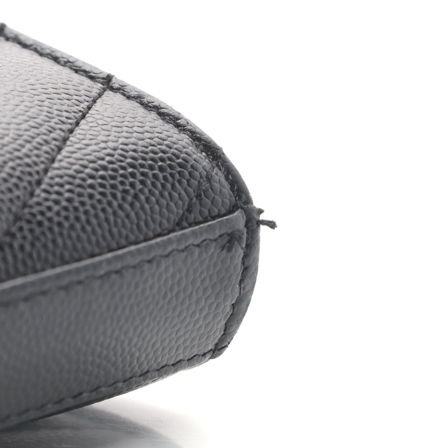 Saint Laurent Grain De Poudre Matelasse Chevron Monogram Chain Wallet Black 5 of 6