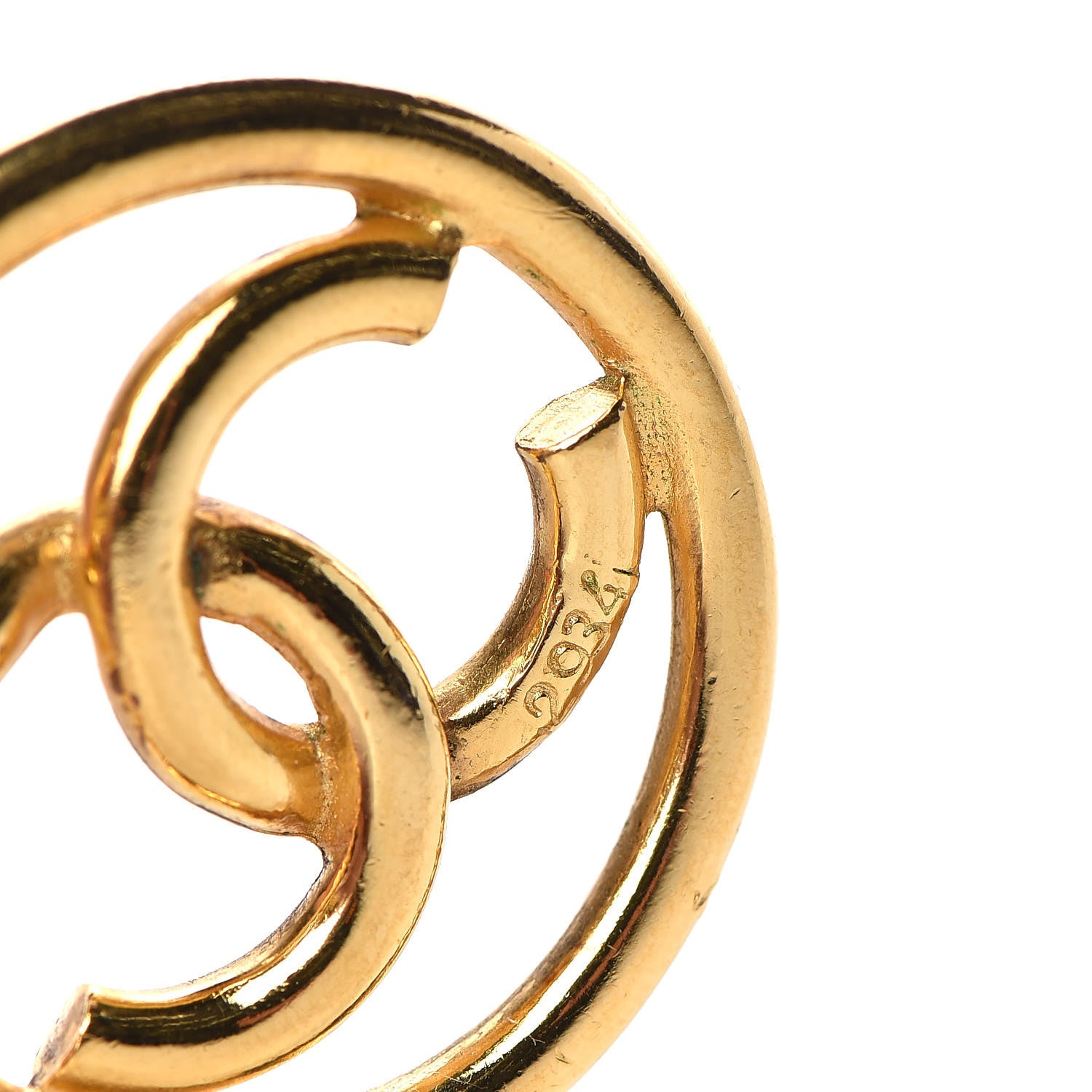 Chanel Large CC Drop Clip On Earrings Gold 4 of 5