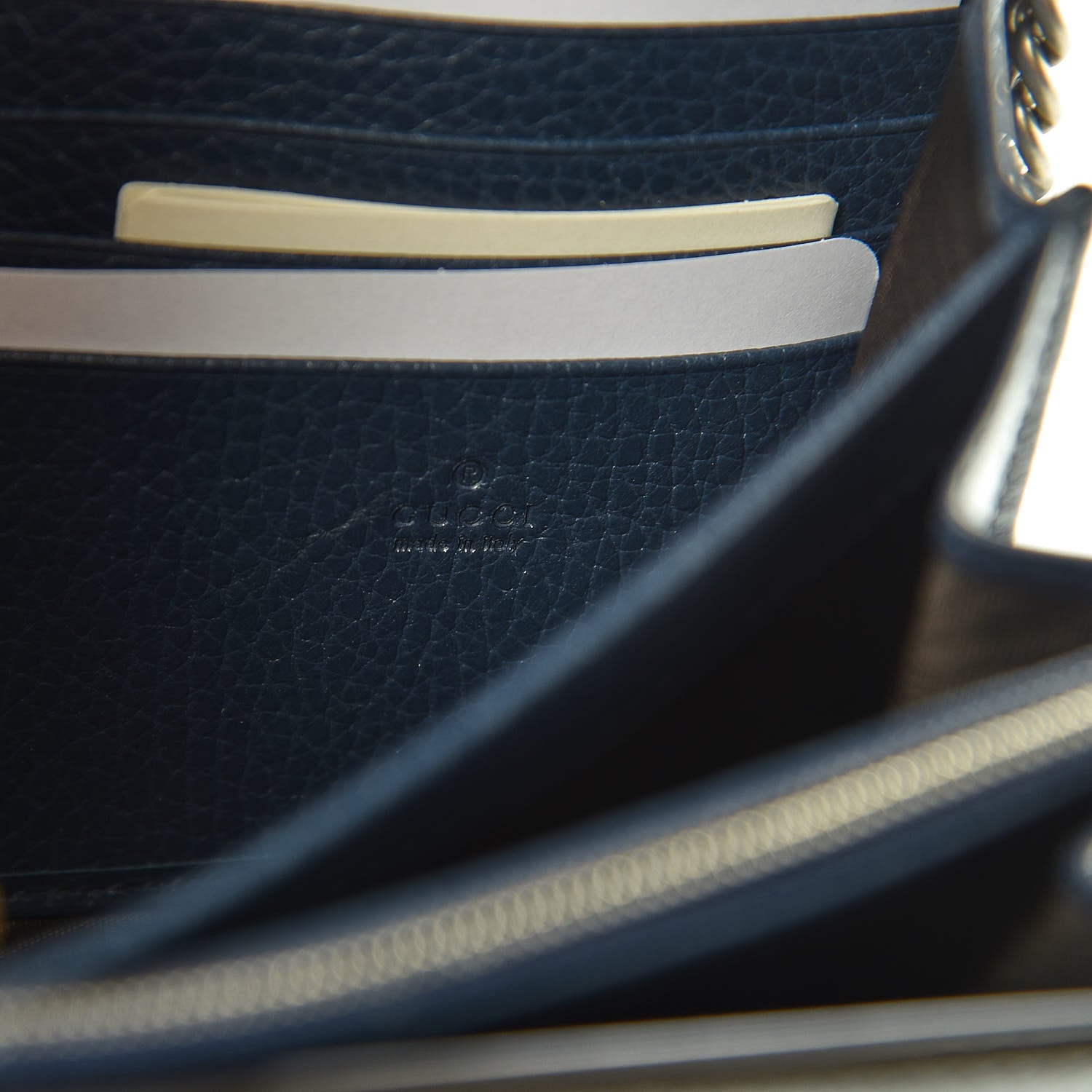Gucci Dollar Calfskin Crystal Mini Dionysus Chain Wallet Blue Agata Black Diamond 8 of 10